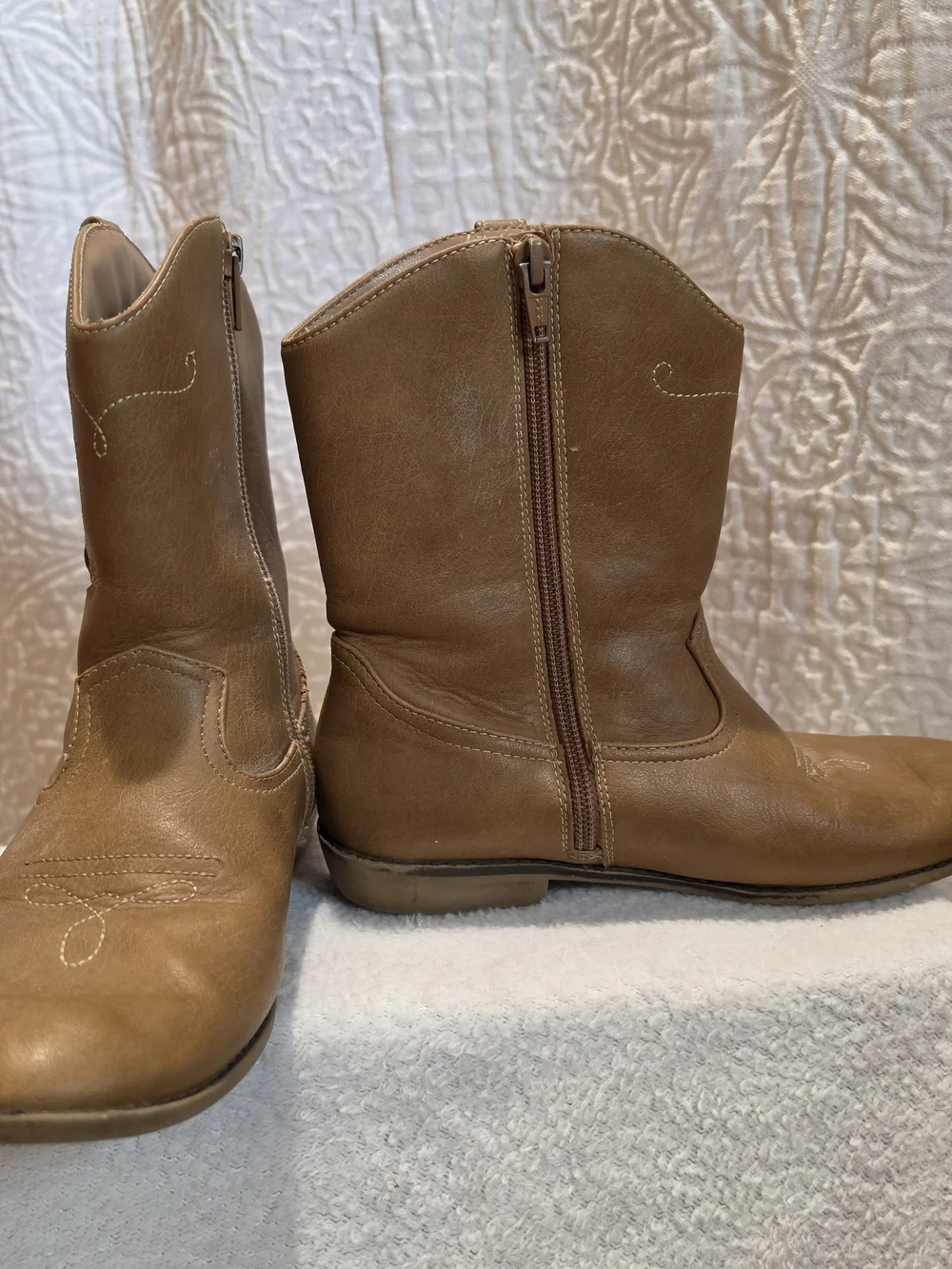 Gymboree Girls Cowboy Boots 3 Tan  Non-Marking Southwestern Outdoor Equestrian